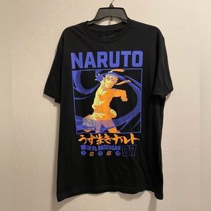 Naruto Short Sleeve Black Graphic Tee Size Large